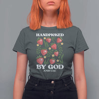 Handpicked By God T Shirt For Women Religious Christian Bible Verse Strawberries