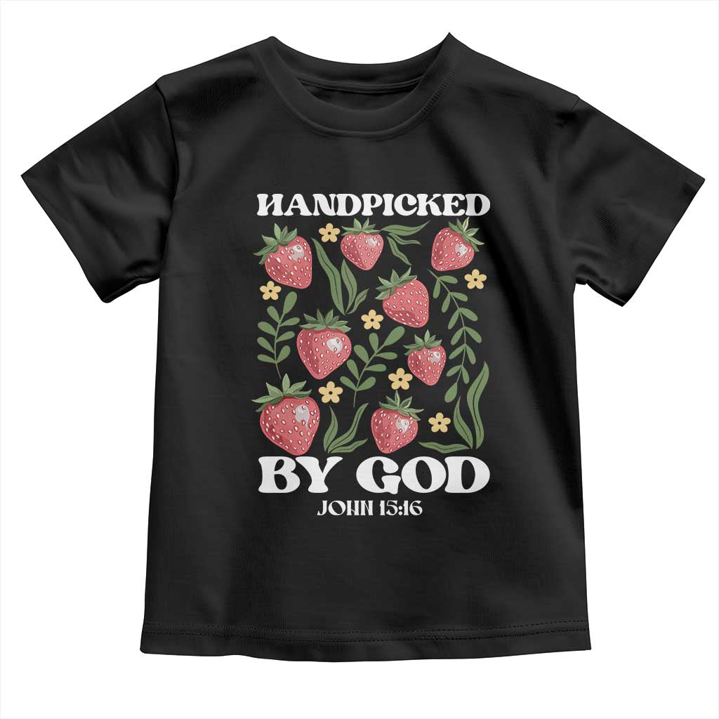 Handpicked By God Toddler T Shirt Religious Christian Bible Verse Strawberries