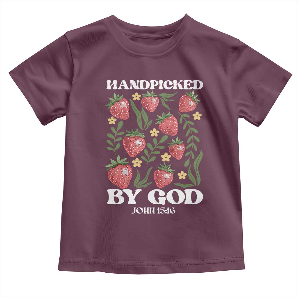 Handpicked By God Toddler T Shirt Religious Christian Bible Verse Strawberries