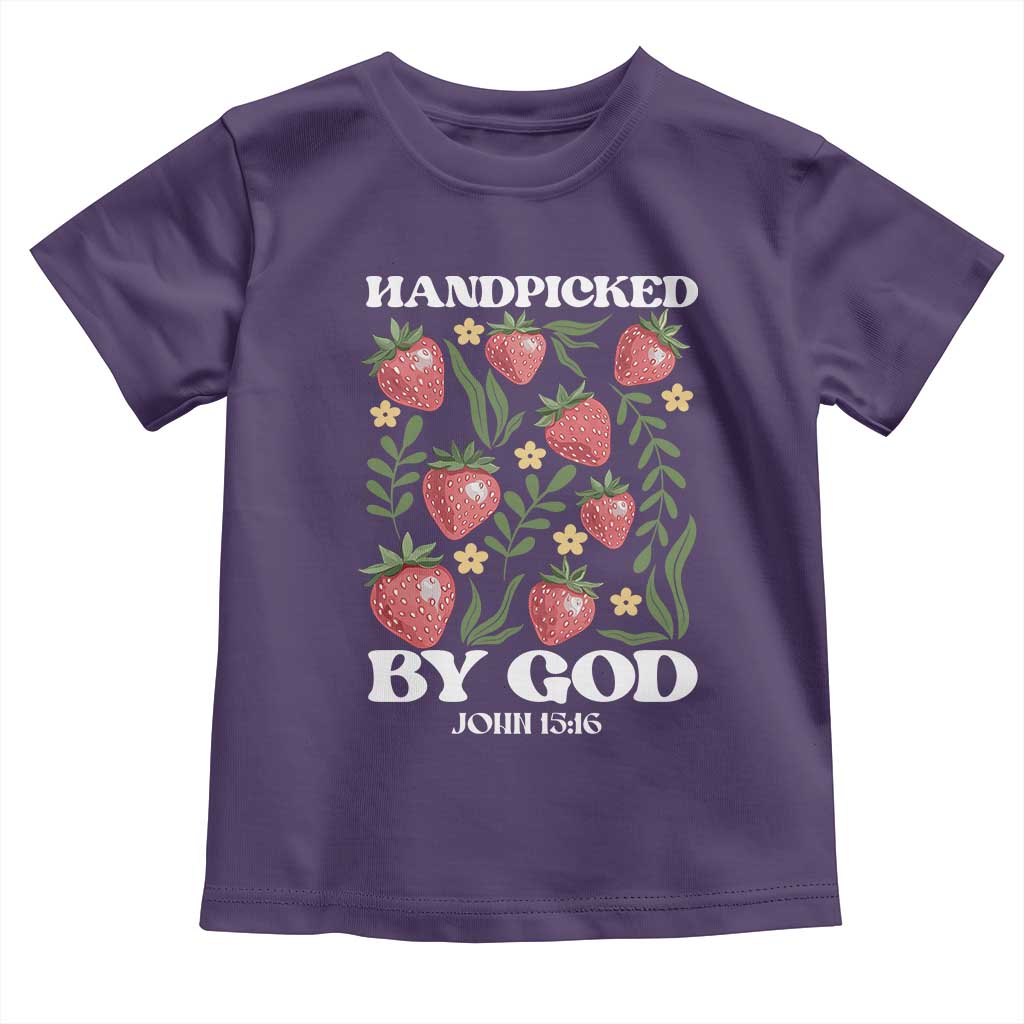 Handpicked By God Toddler T Shirt Religious Christian Bible Verse Strawberries