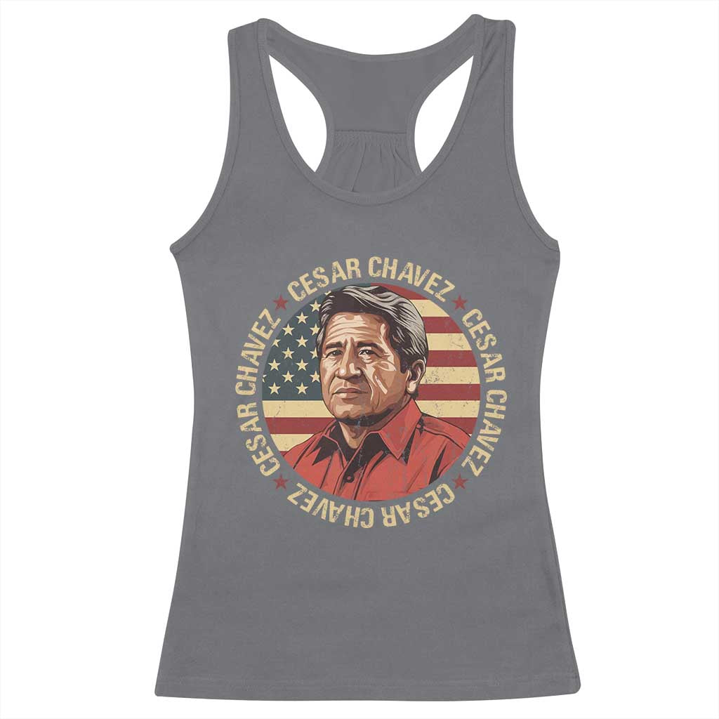 Cesar Chavez Racerback Tank Top March Holiday Hispanic Heritage American Map