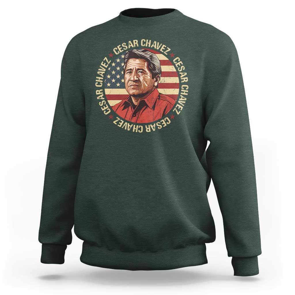 Cesar Chavez Sweatshirt March Holiday Hispanic Heritage American Map