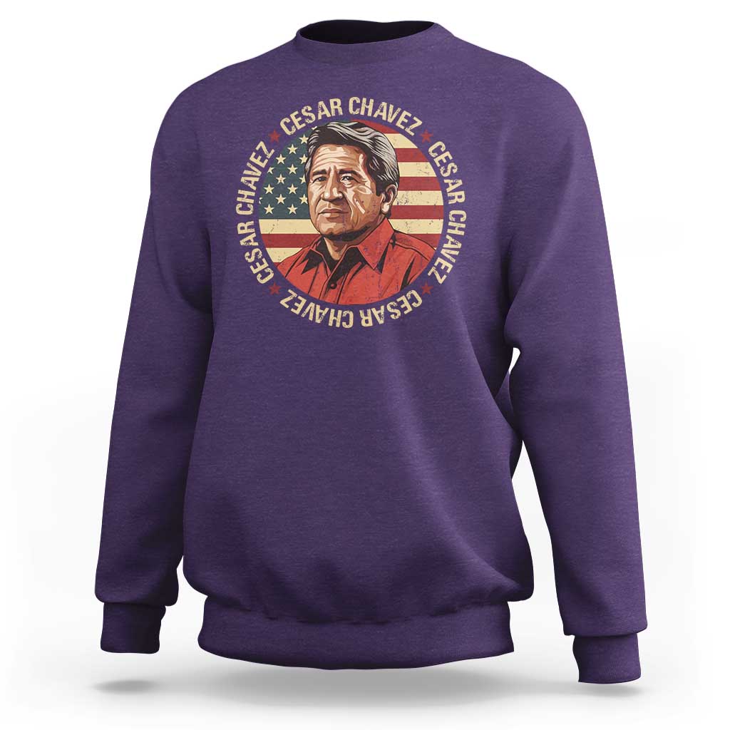 Cesar Chavez Sweatshirt March Holiday Hispanic Heritage American Map