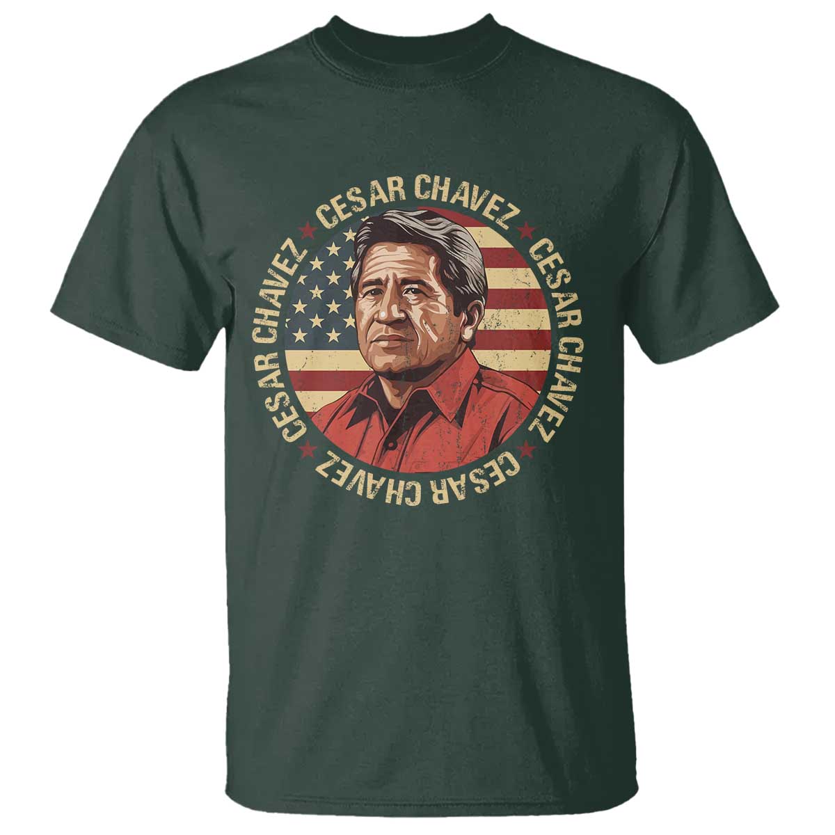 Cesar Chavez T Shirt March Holiday Hispanic Heritage American Map