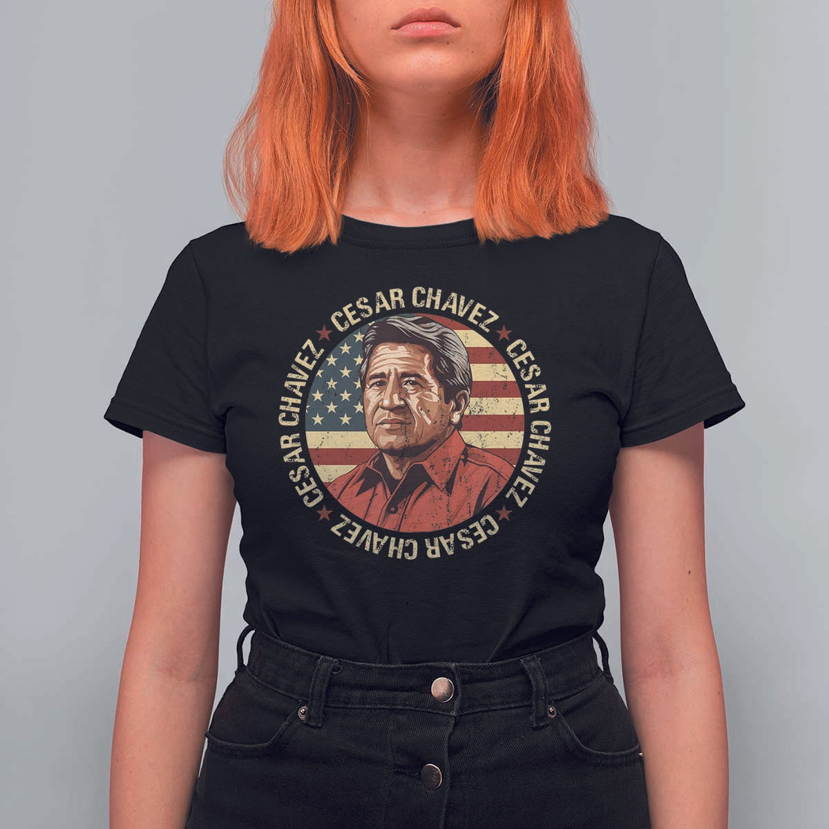 Cesar Chavez T Shirt For Women March Holiday Hispanic Heritage American Map