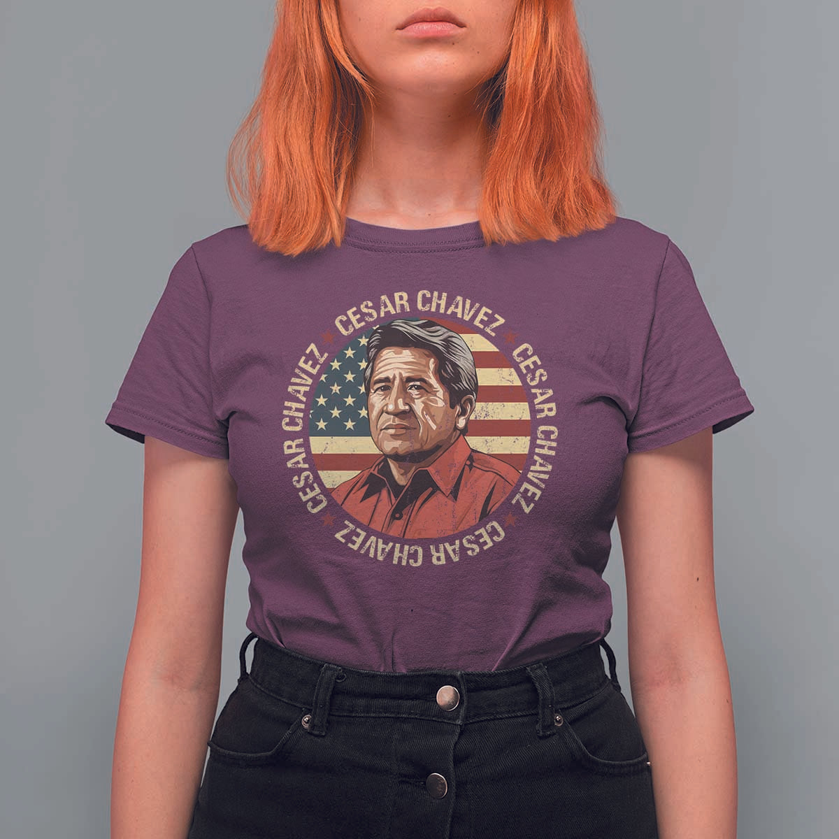 Cesar Chavez T Shirt For Women March Holiday Hispanic Heritage American Map
