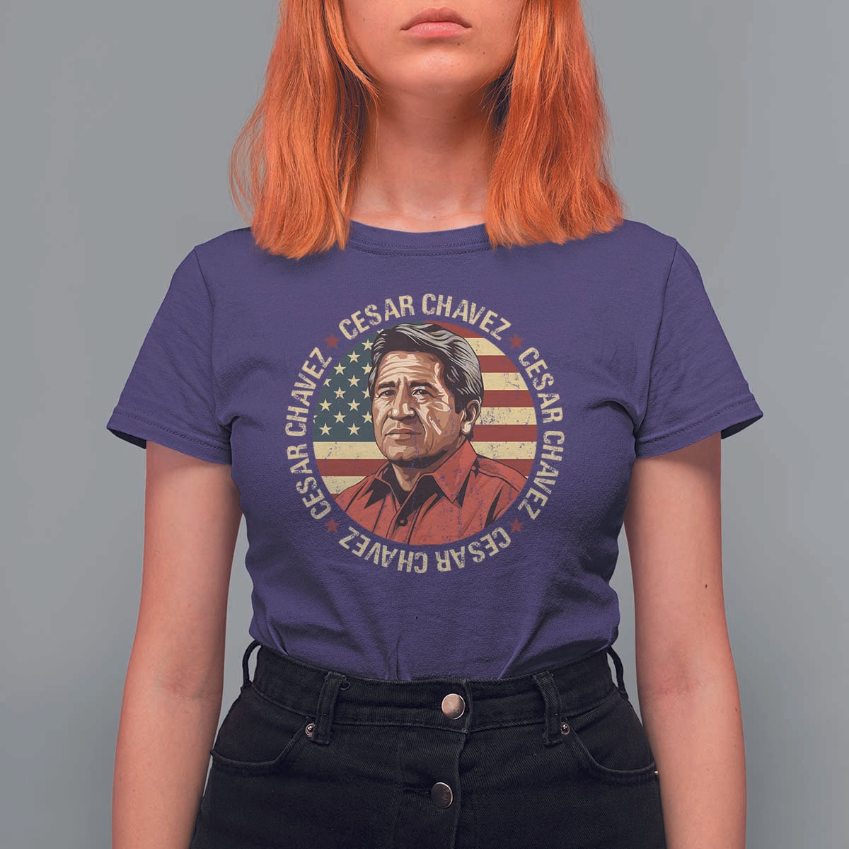 Cesar Chavez T Shirt For Women March Holiday Hispanic Heritage American Map