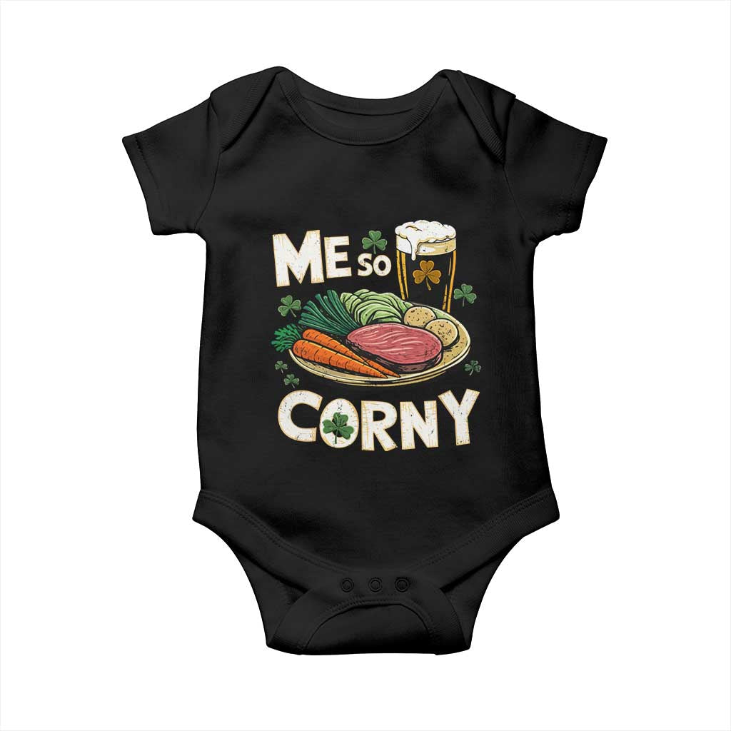 Funny St Patricks Day Me So Corny Baby Onesie Stout Irish Corned Beef