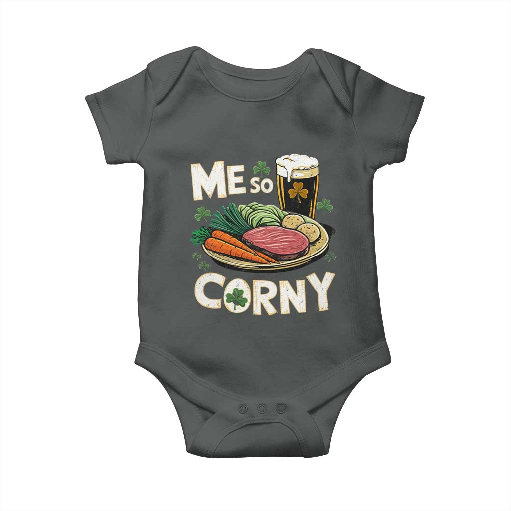 Funny St Patricks Day Me So Corny Baby Onesie Stout Irish Corned Beef