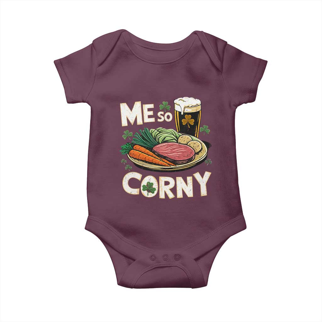 Funny St Patricks Day Me So Corny Baby Onesie Stout Irish Corned Beef