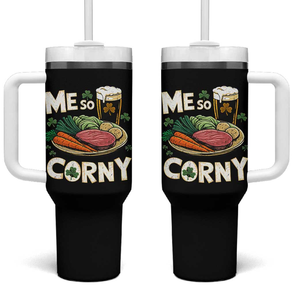 Funny St Patricks Day Me So Corny Tumbler With Handle Stout Irish Corned Beef