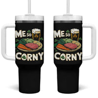 Funny St Patricks Day Me So Corny Tumbler With Handle Stout Irish Corned Beef