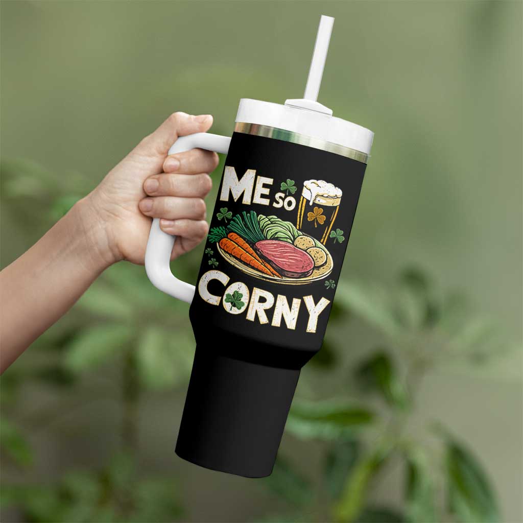 Funny St Patricks Day Me So Corny Tumbler With Handle Stout Irish Corned Beef