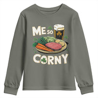 Funny St Patricks Day Me So Corny Youth Sweatshirt Stout Irish Corned Beef