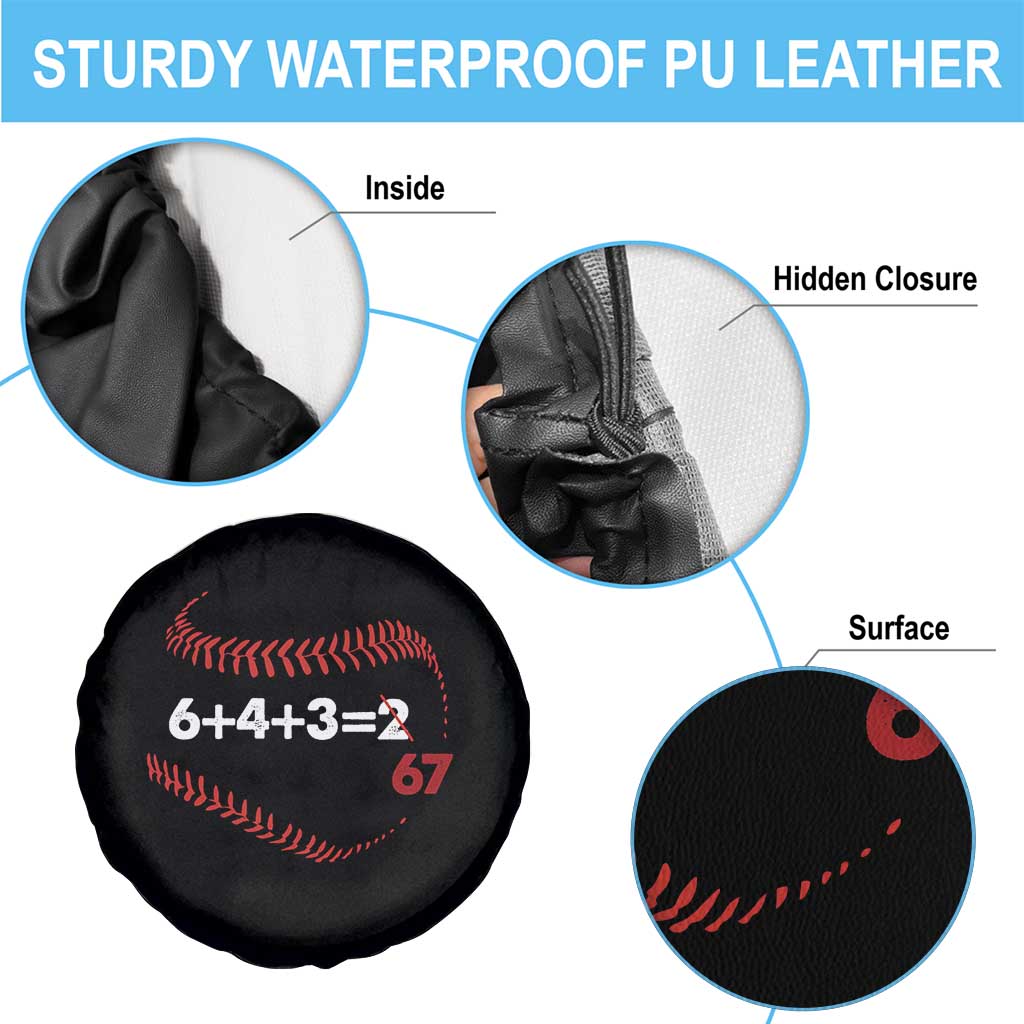 Funny 6432 67 Baseball Spare Tire Cover Double Play Outs Baseball Player