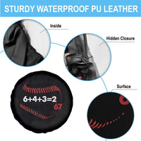 Funny 6432 67 Baseball Spare Tire Cover Double Play Outs Baseball Player