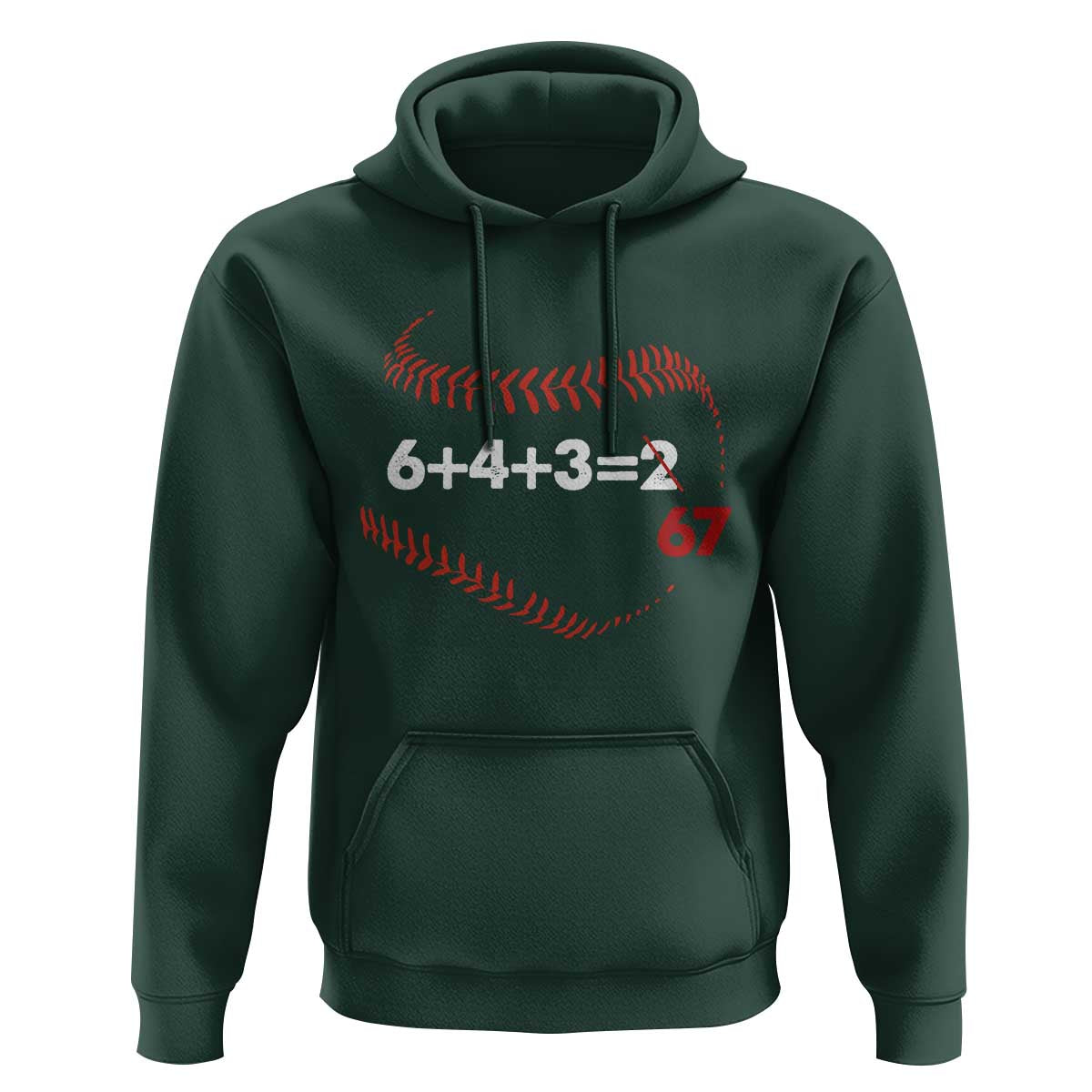 Funny 6432 67 Baseball Hoodie Double Play Outs Baseball Player