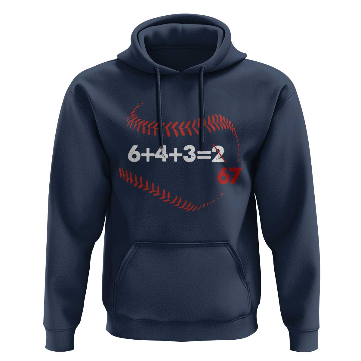 Funny 6432 67 Baseball Hoodie Double Play Outs Baseball Player