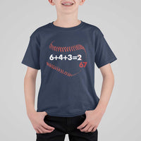 Funny 6432 67 Baseball T Shirt For Kid Double Play Outs Baseball Player