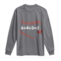 Funny 6432 67 Baseball Long Sleeve Shirt Double Play Outs Baseball Player