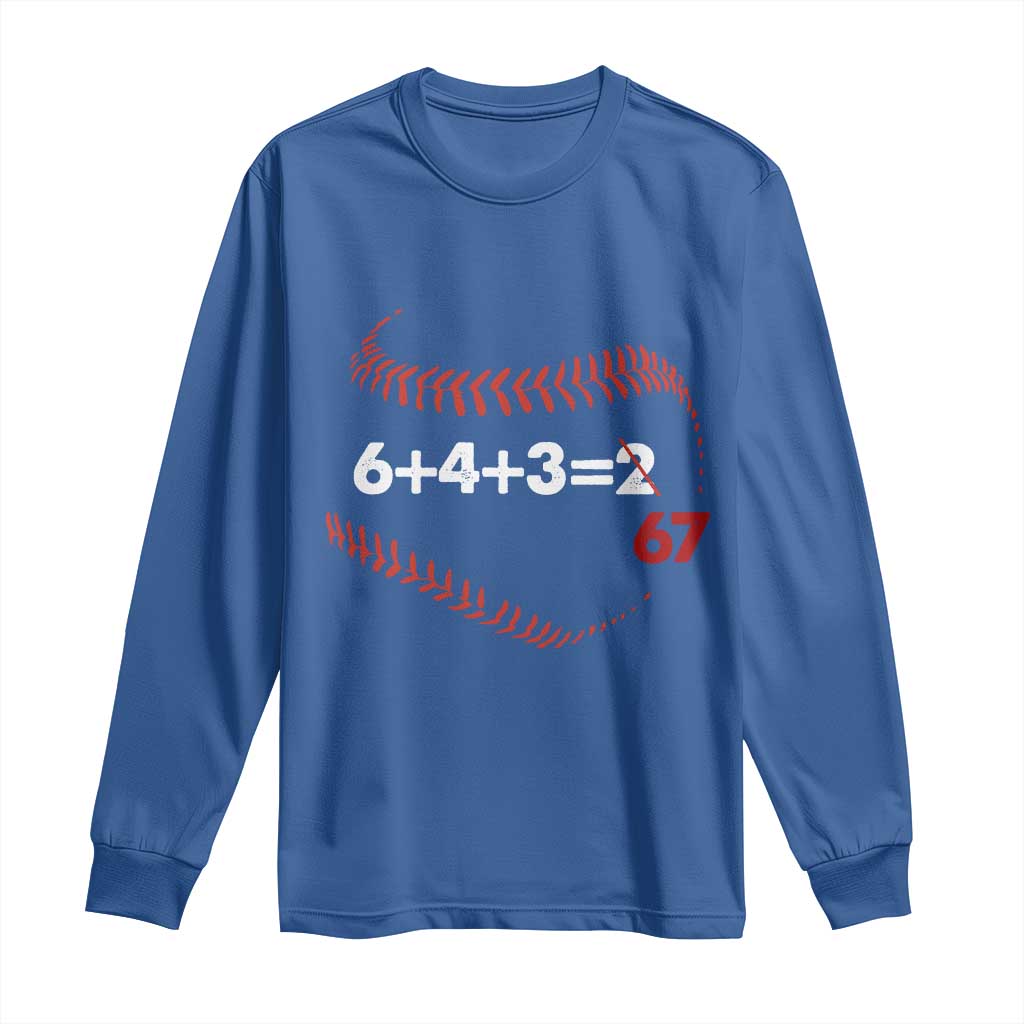 Funny 6432 67 Baseball Long Sleeve Shirt Double Play Outs Baseball Player