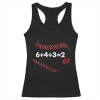 Funny 6432 67 Baseball Racerback Tank Top Double Play Outs Baseball Player