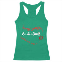 Funny 6432 67 Baseball Racerback Tank Top Double Play Outs Baseball Player