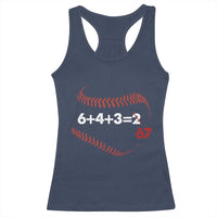 Funny 6432 67 Baseball Racerback Tank Top Double Play Outs Baseball Player