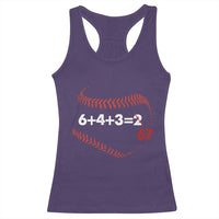 Funny 6432 67 Baseball Racerback Tank Top Double Play Outs Baseball Player