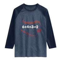 Funny 6432 67 Baseball Raglan Shirt Double Play Outs Baseball Player