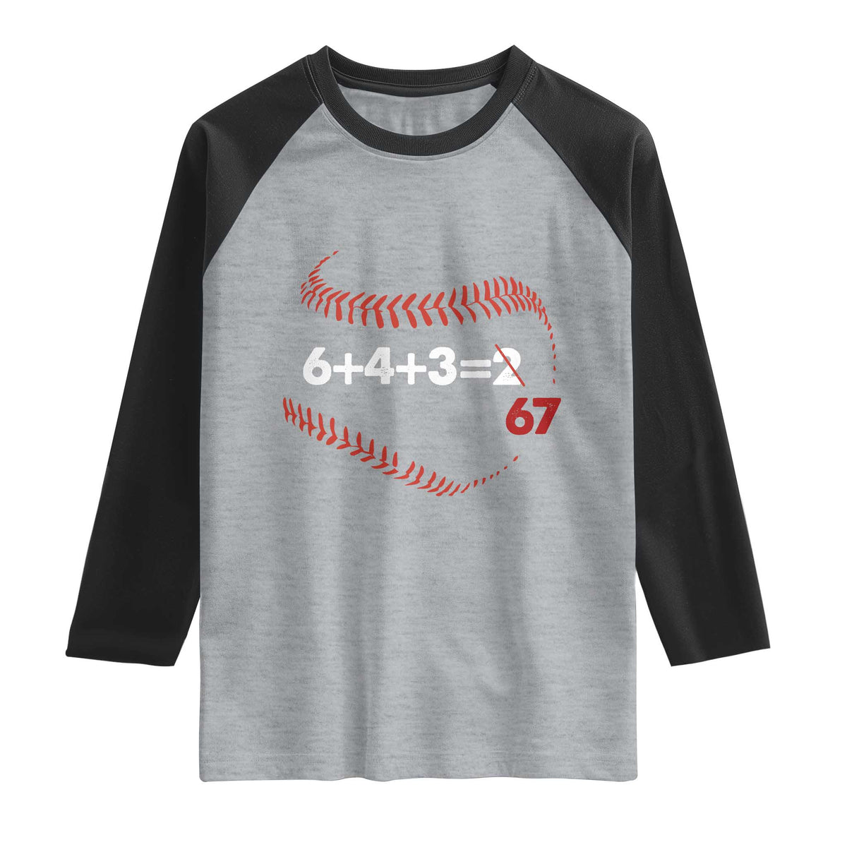 Funny 6432 67 Baseball Raglan Shirt Double Play Outs Baseball Player