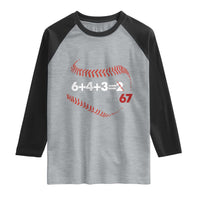 Funny 6432 67 Baseball Raglan Shirt Double Play Outs Baseball Player