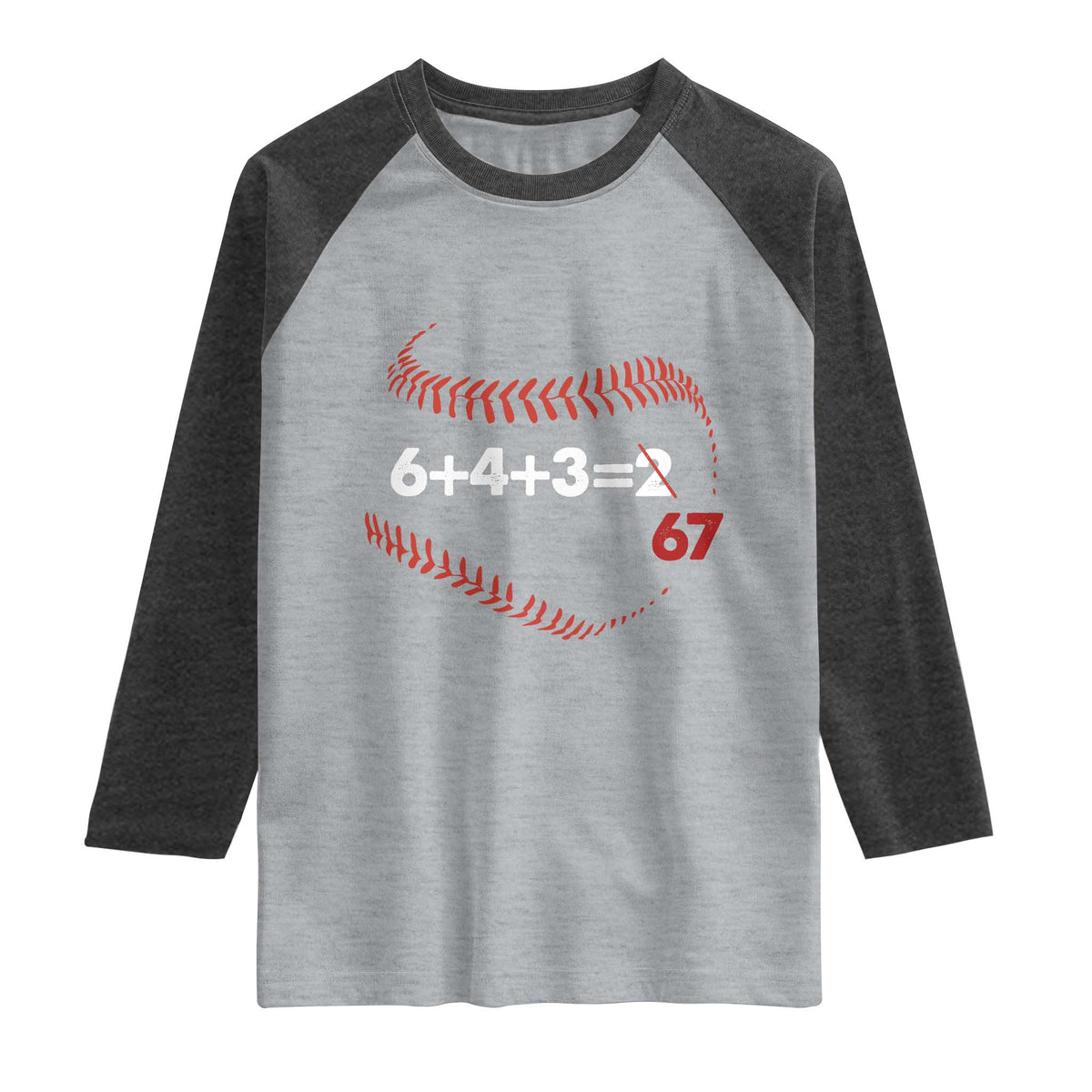 Funny 6432 67 Baseball Raglan Shirt Double Play Outs Baseball Player