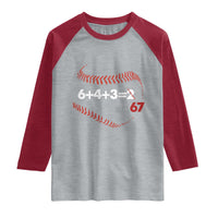 Funny 6432 67 Baseball Raglan Shirt Double Play Outs Baseball Player
