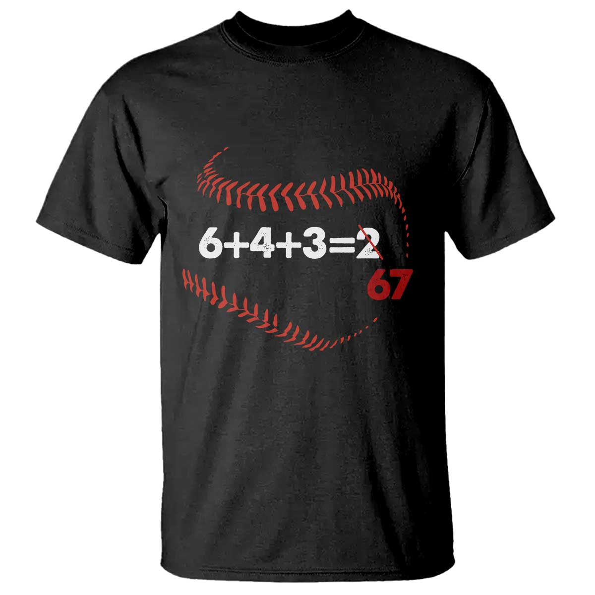 Funny 6432 67 Baseball T Shirt Double Play Outs Baseball Player