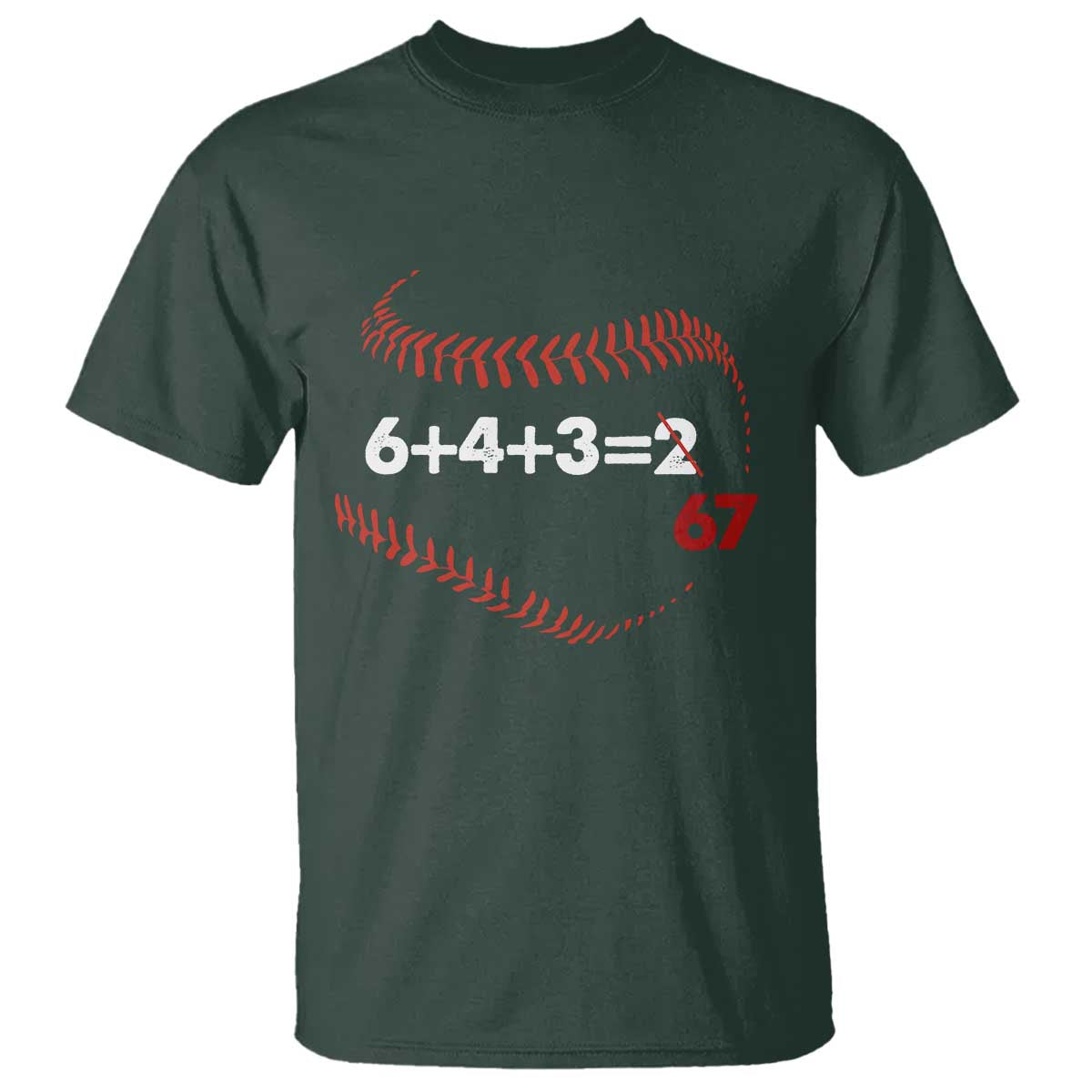 Funny 6432 67 Baseball T Shirt Double Play Outs Baseball Player
