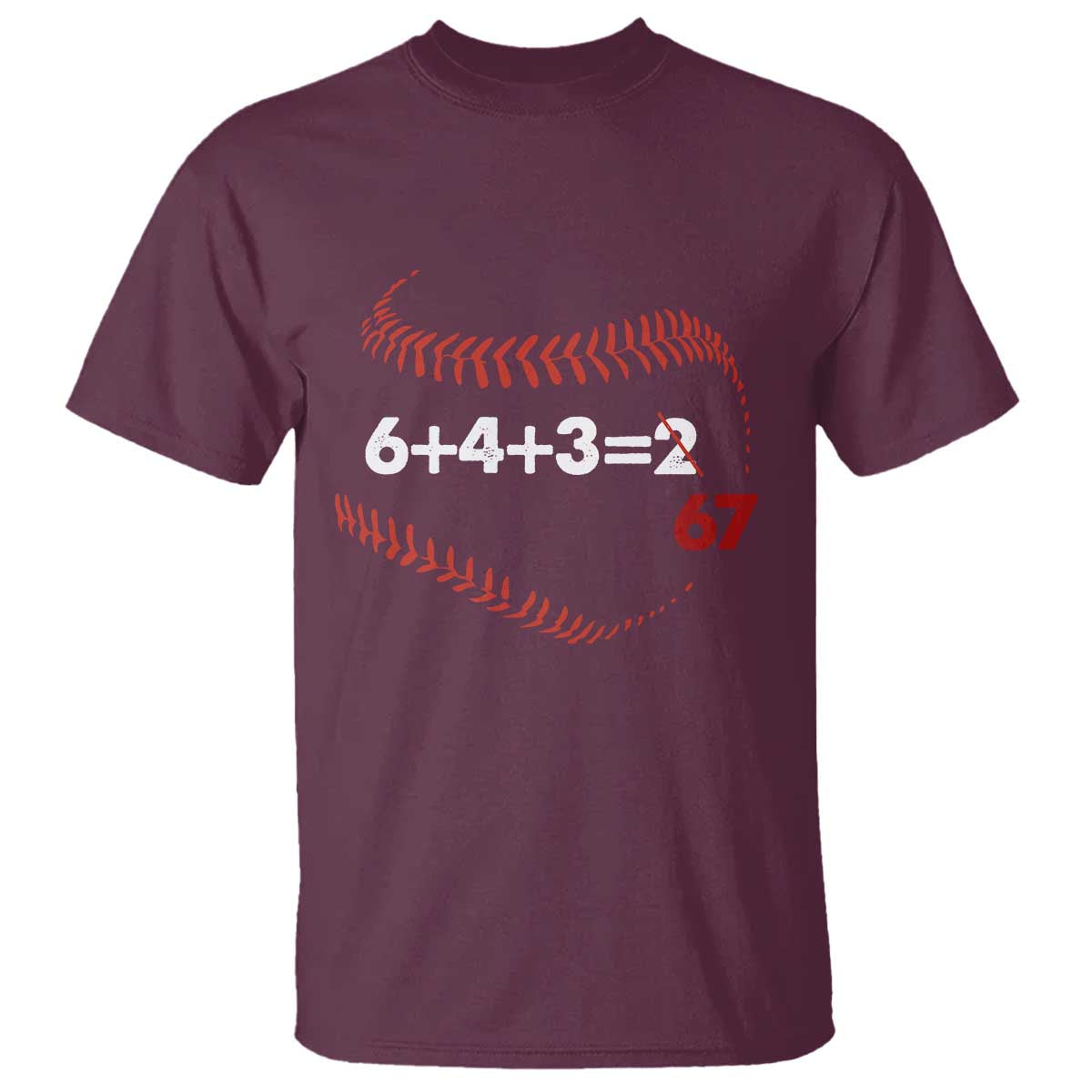 Funny 6432 67 Baseball T Shirt Double Play Outs Baseball Player