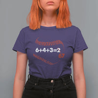 Funny 6432 67 Baseball T Shirt For Women Double Play Outs Baseball Player