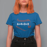 Funny 6432 67 Baseball T Shirt For Women Double Play Outs Baseball Player