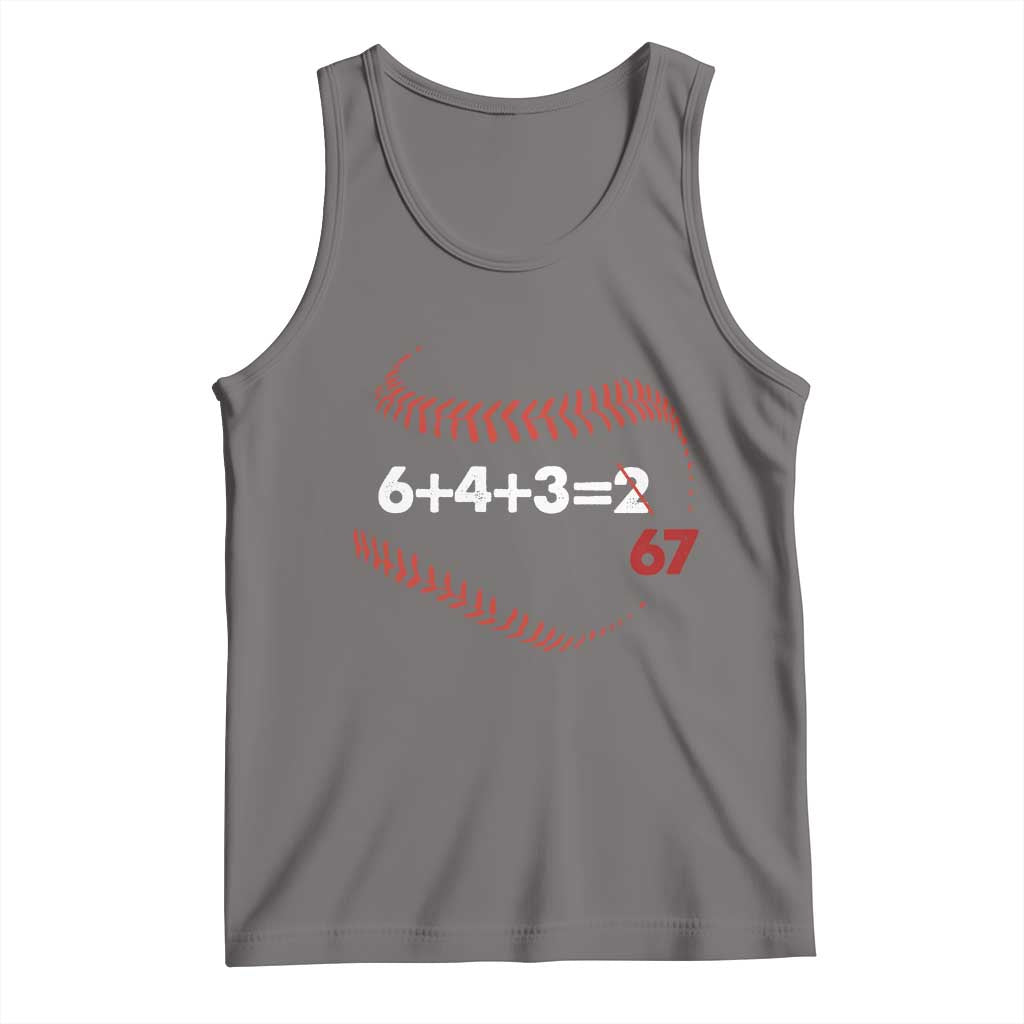 Funny 6432 67 Baseball Tank Top Double Play Outs Baseball Player