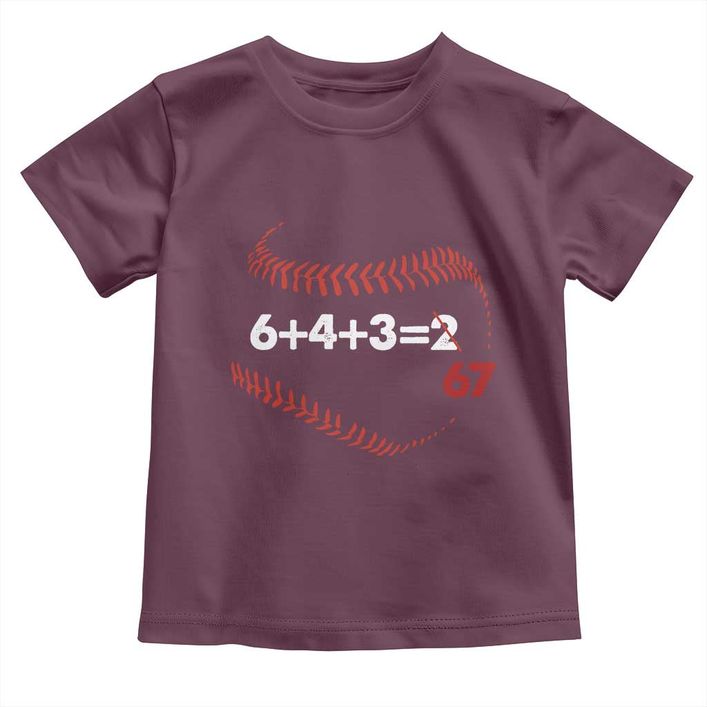 Funny 6432 67 Baseball Toddler T Shirt Double Play Outs Baseball Player