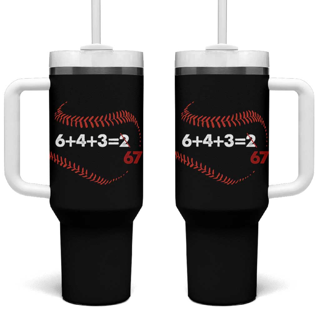 Funny 6432 67 Baseball Tumbler With Handle Double Play Outs Baseball Player
