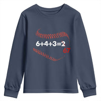 Funny 6432 67 Baseball Youth Sweatshirt Double Play Outs Baseball Player