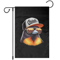 Funny Oriole Bird Wearing Baseball Cap Graphic Vintage Sport Garden Flag