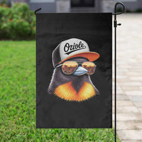 Funny Oriole Bird Wearing Baseball Cap Graphic Vintage Sport Garden Flag
