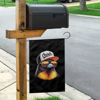 Funny Oriole Bird Wearing Baseball Cap Graphic Vintage Sport Garden Flag