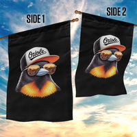 Funny Oriole Bird Wearing Baseball Cap Graphic Vintage Sport Garden Flag