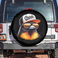 Funny Oriole Bird Wearing Baseball Cap Graphic Vintage Sport Spare Tire Cover