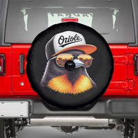 Funny Oriole Bird Wearing Baseball Cap Graphic Vintage Sport Spare Tire Cover