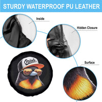 Funny Oriole Bird Wearing Baseball Cap Graphic Vintage Sport Spare Tire Cover